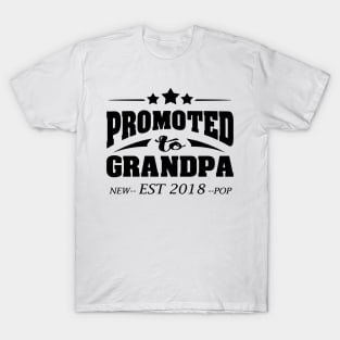 'Promoted to Grandpa' Pleasant Fathers Day Gift T-Shirt